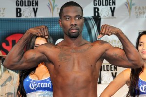 Terrell Gausha posing at the weigh in.
